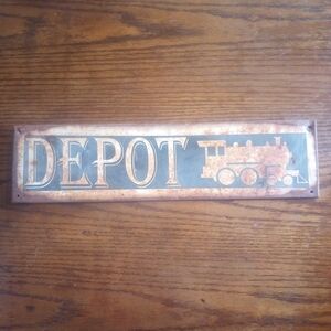 Vintage Style Depot Train Sign